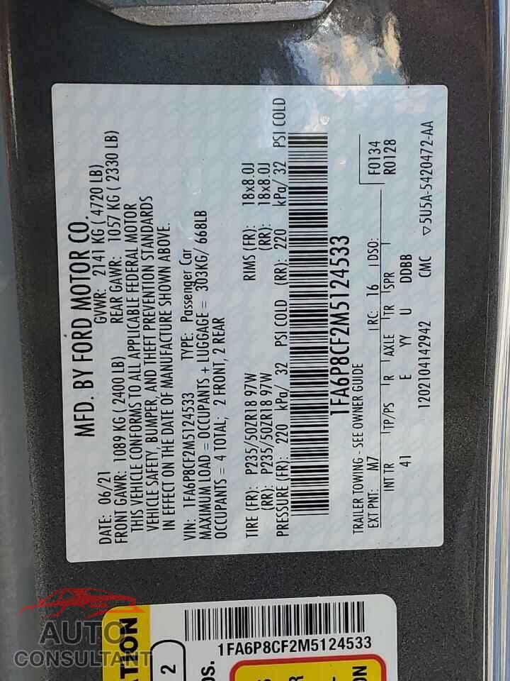 FORD MUSTANG 2021 - 1FA6P8CF2M5124533