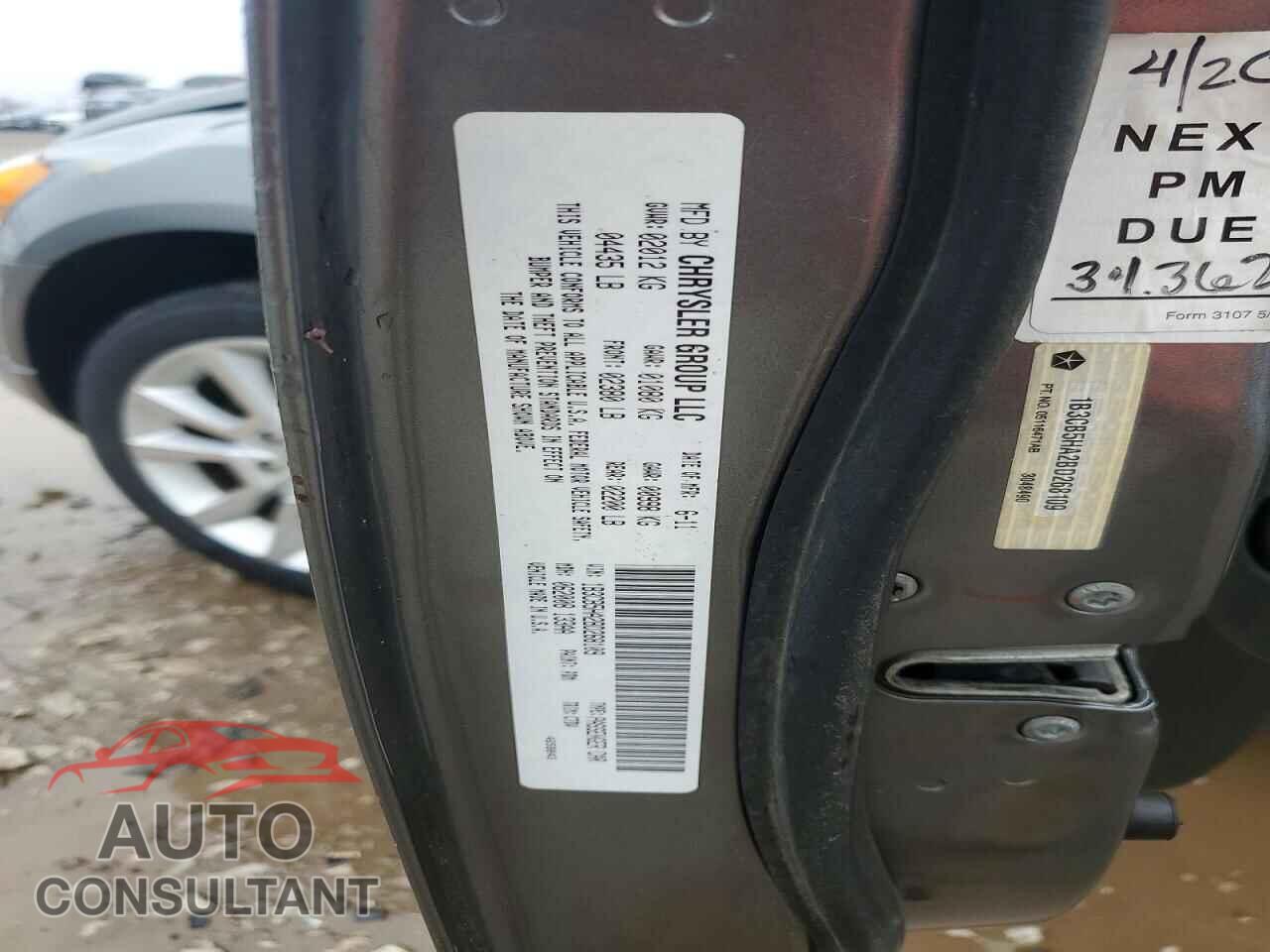 DODGE CALIBER 2011 - 1B3CB5HA2BD268109
