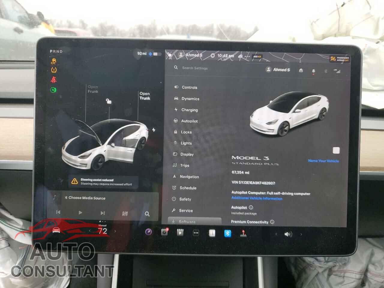 TESLA MODEL 3 2019 - 5YJ3E1EA9KF482607