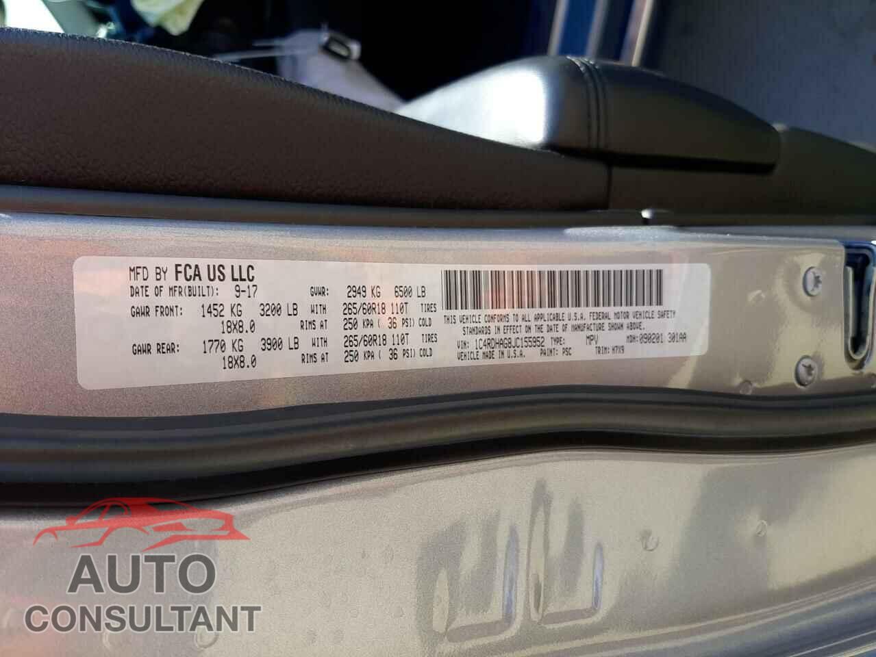 DODGE DURANGO 2018 - 1C4RDHAG8JC155952