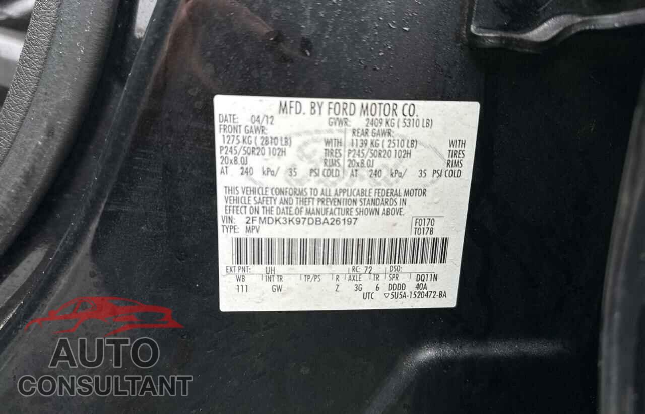 FORD EDGE 2013 - 2FMDK3K97DBA26197