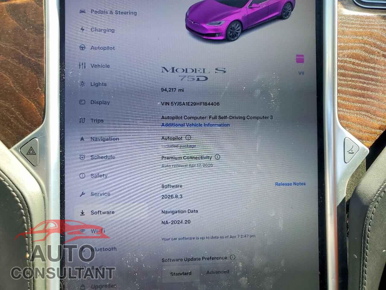 TESLA MODEL S 2017 - 5YJSA1E29HF184406