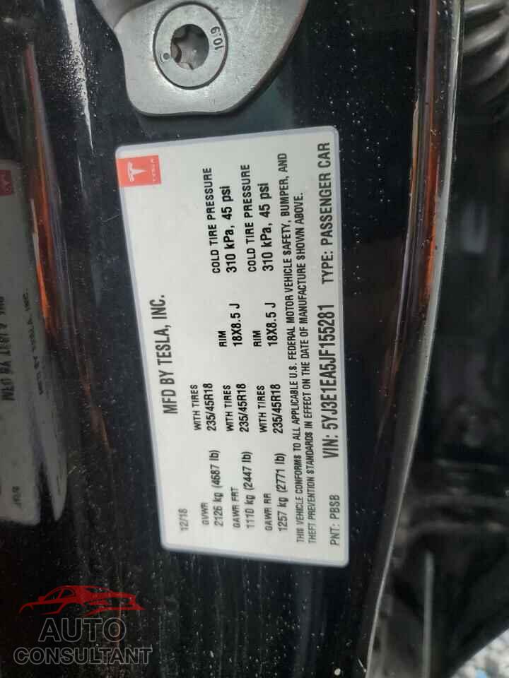TESLA MODEL 3 2018 - 5YJ3E1EA5JF155281