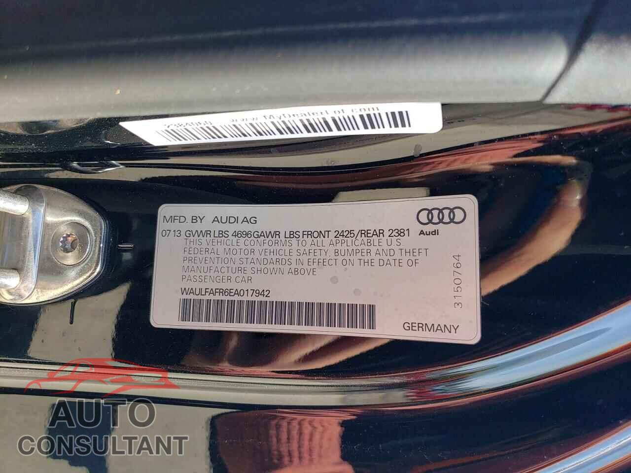 AUDI A5 2014 - WAULFAFR6EA017942