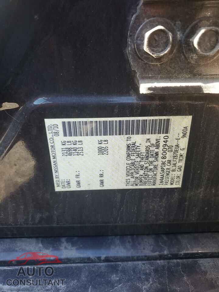 NISSAN MAXIMA 2011 - 1N4AA5AP1BC800940