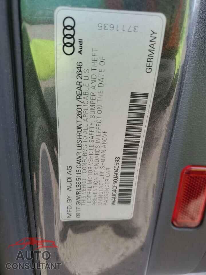 AUDI S5/RS5 2018 - WAUC4CF50JA040593