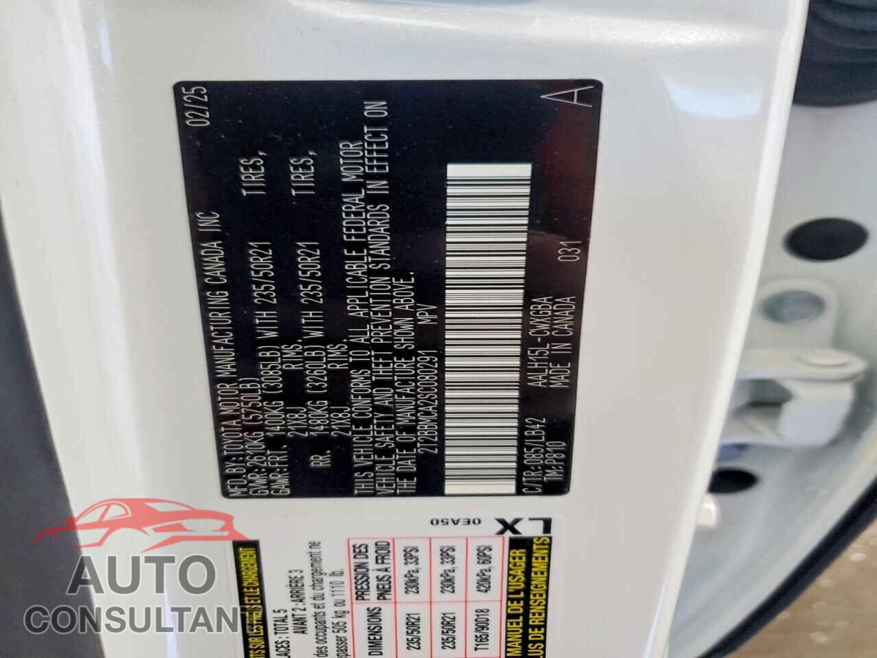 LEXUS UNKNOWN 2025 - 2T2BBMCA2SC080291