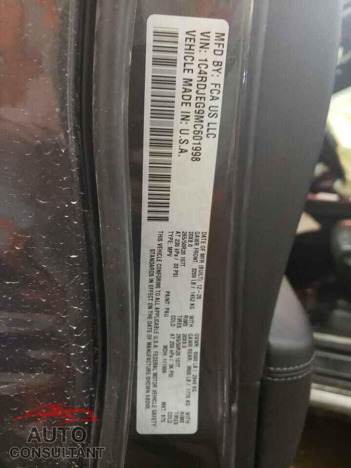 DODGE DURANGO 2021 - 1C4RDJEG9MC601998