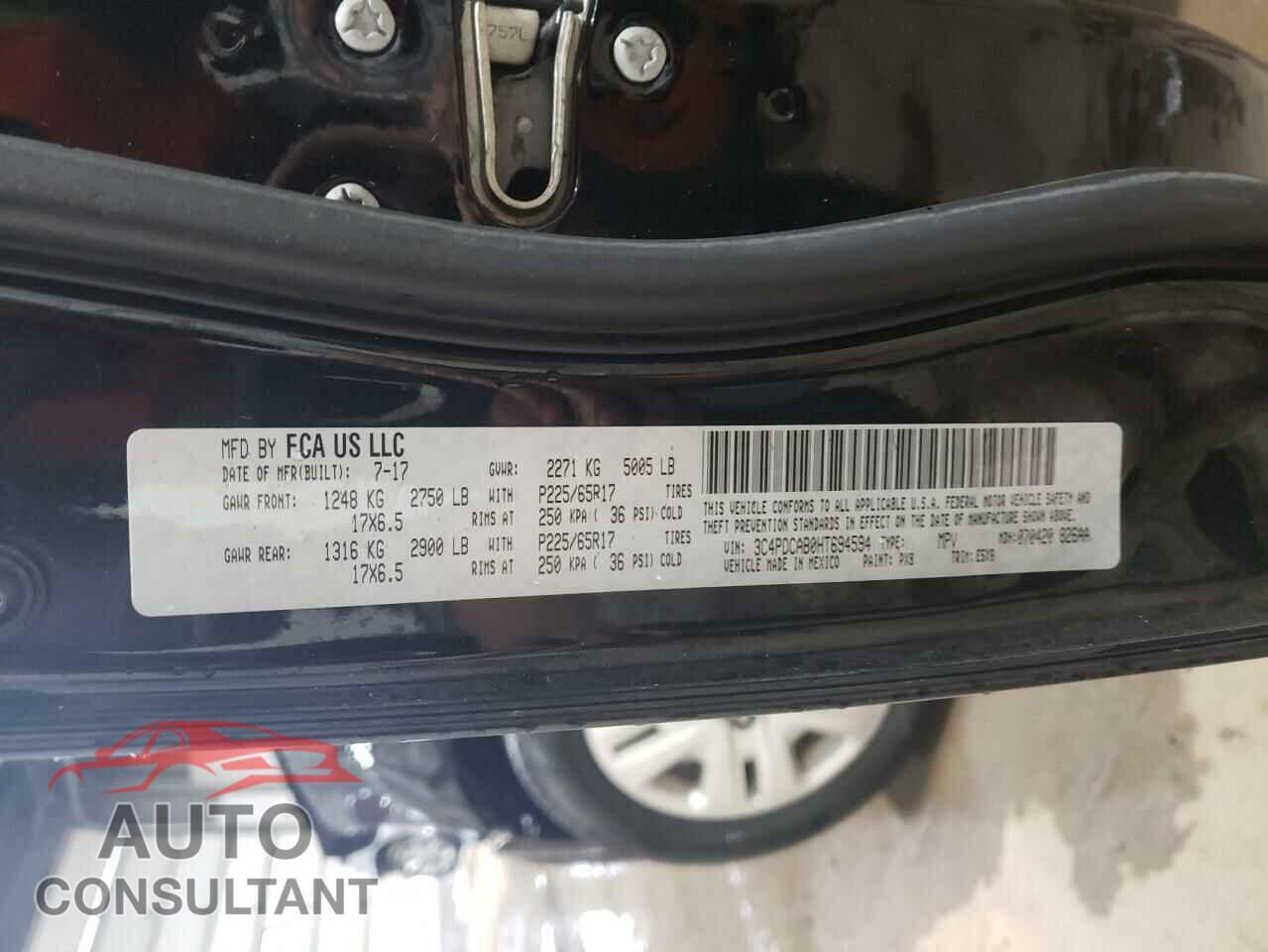 DODGE JOURNEY 2017 - 3C4PDCAB0HT694594