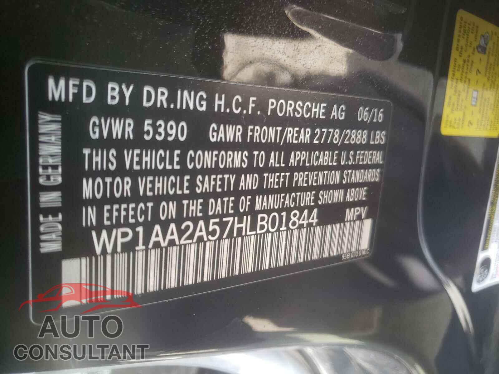 PORSCHE MACAN 2017 - WP1AA2A57HLB01844