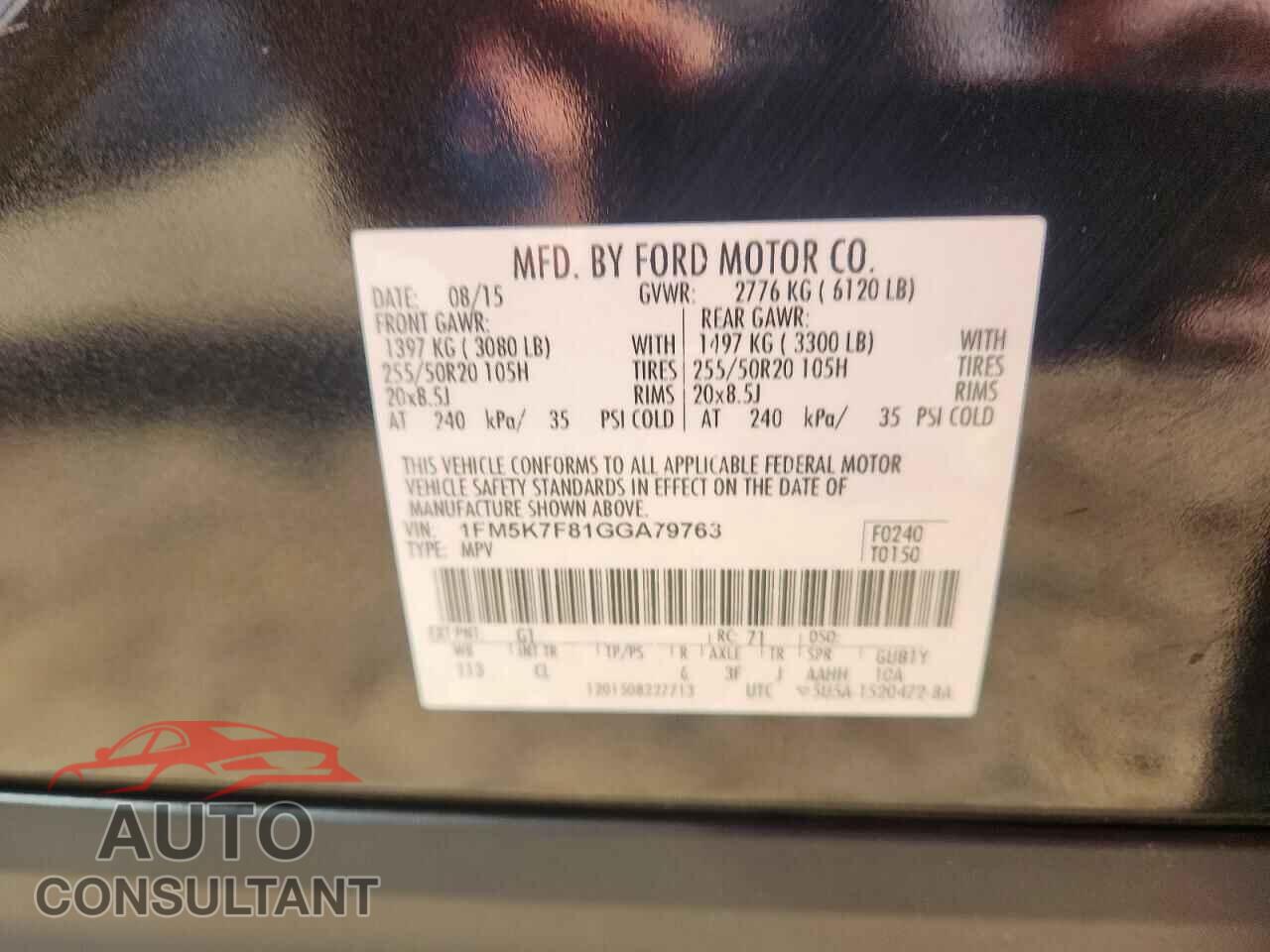 FORD EXPLORER 2016 - 1FM5K7F81GGA79763