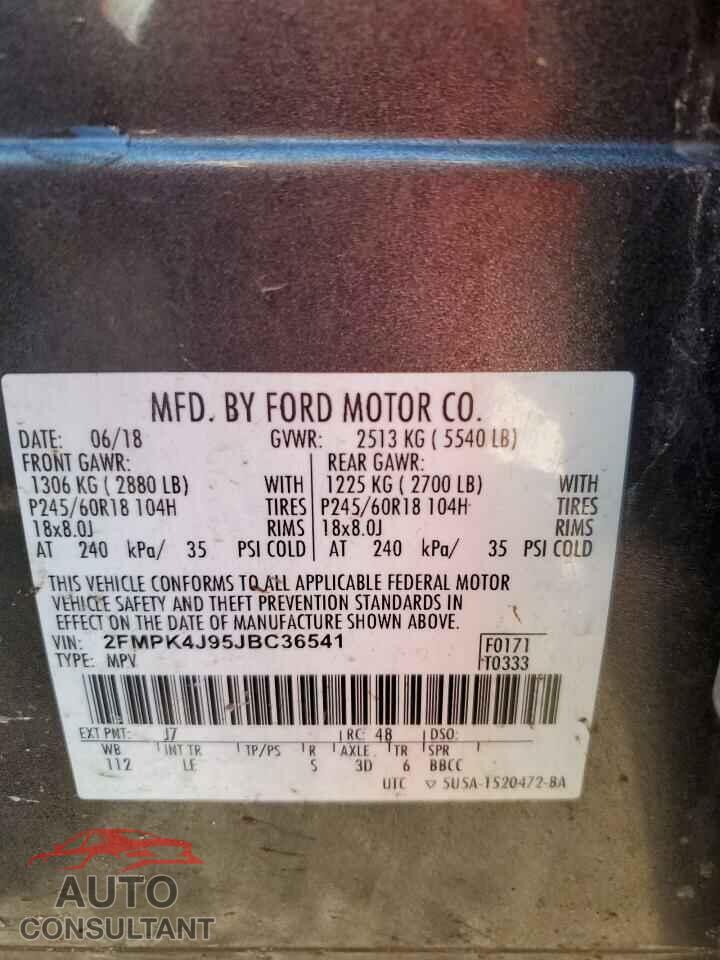 FORD EDGE 2018 - 2FMPK4J95JBC36541
