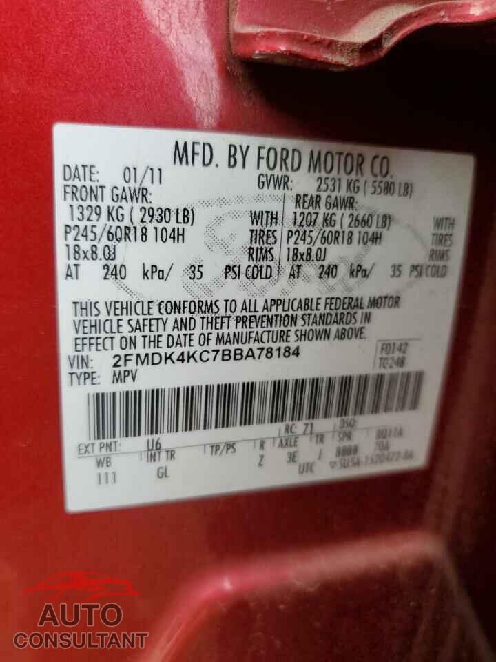 FORD EDGE 2011 - 2FMDK4KC7BBA78184