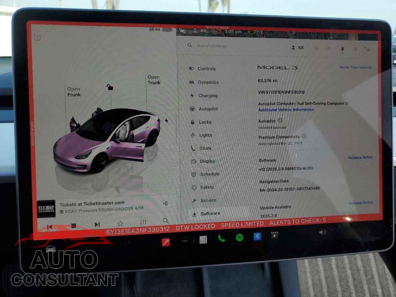 TESLA MODEL 3 2022 - 5YJ3E1EA3NF330312