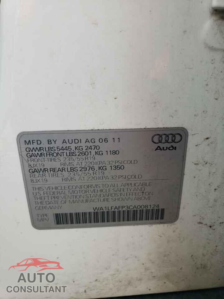 AUDI Q5 2012 - WA1LFAFP3CA008124