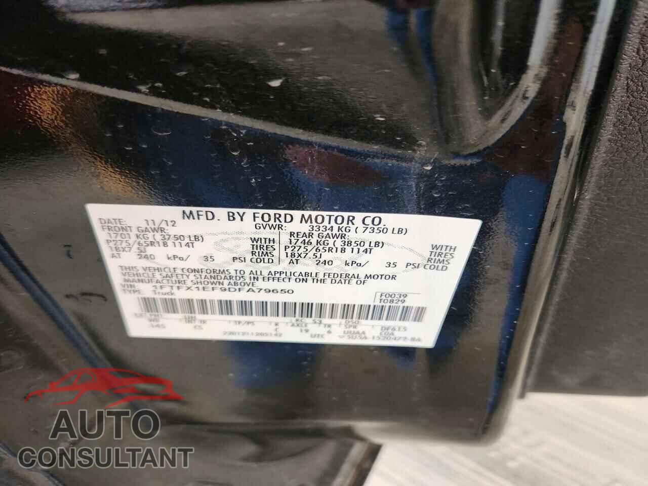 FORD F150 2013 - 1FTFX1EF9DFA79650
