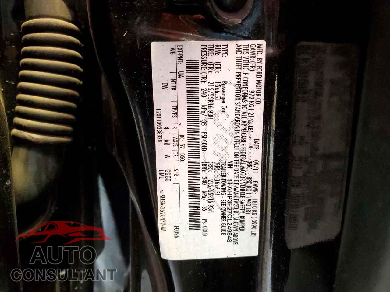 FORD FOCUS 2012 - 1FAHP3F27CL249848
