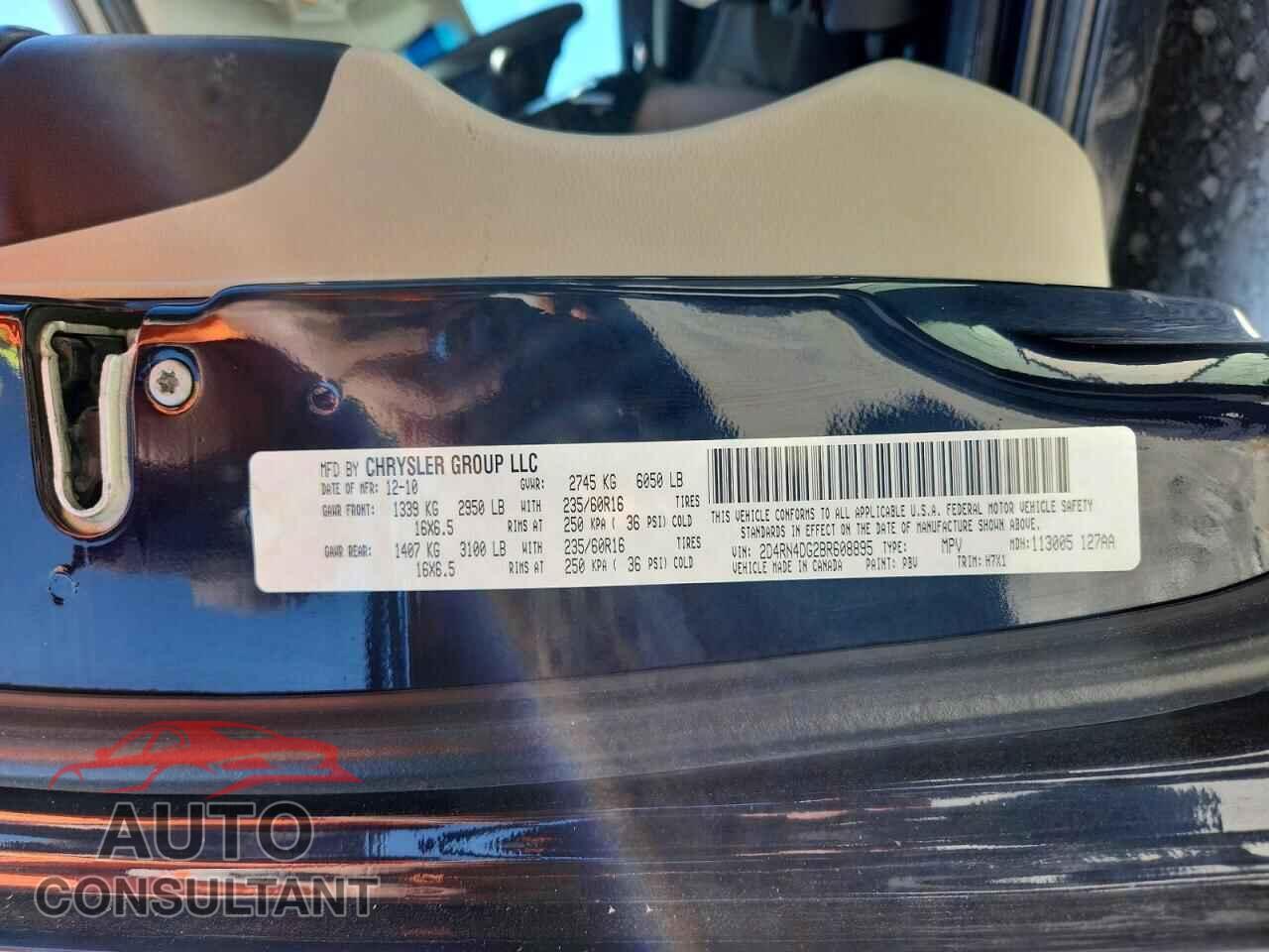 DODGE CARAVAN 2011 - 2D4RN4DG2BR608895