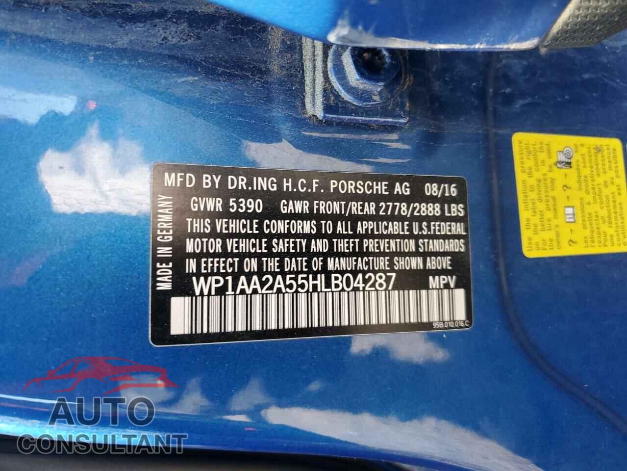 PORSCHE MACAN 2017 - WP1AA2A55HLB04287