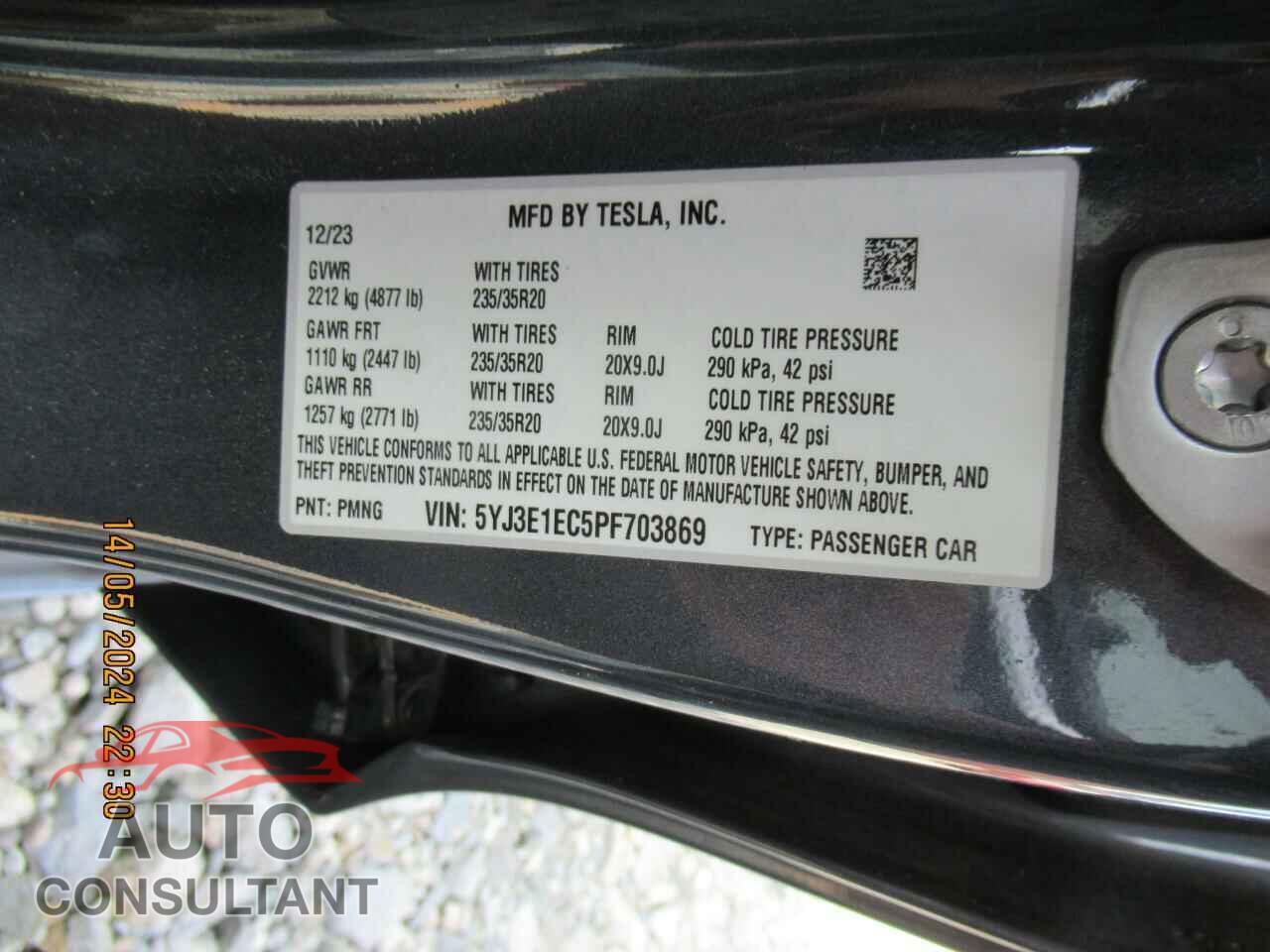 TESLA MODEL 3 2023 - 5YJ3E1EC5PF703869