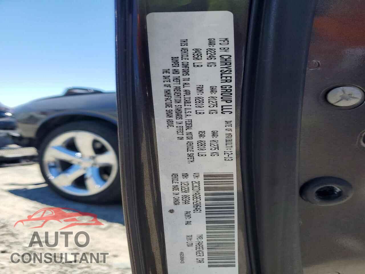DODGE CHALLENGER 2014 - 2C3CDYAG8EH206461