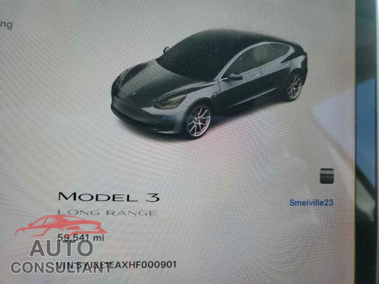TESLA MODEL 3 2017 - 5YJ3E1EAXHF000901