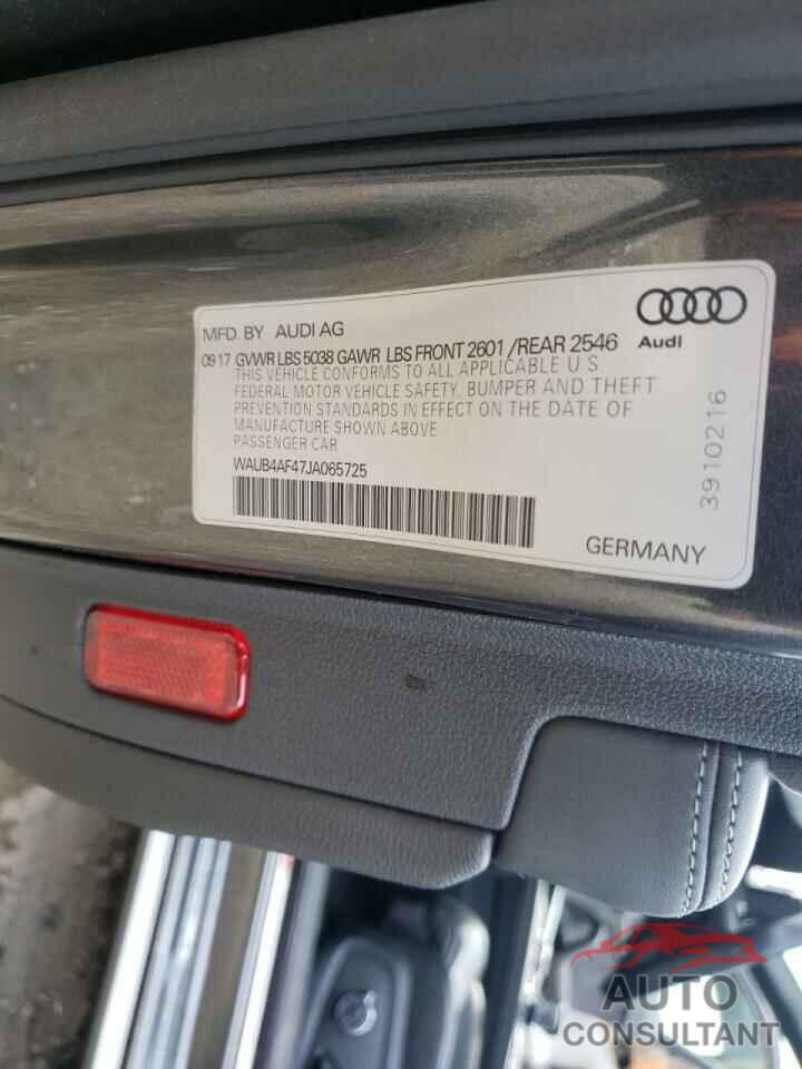 AUDI S4/RS4 2018 - WAUB4AF47JA065725