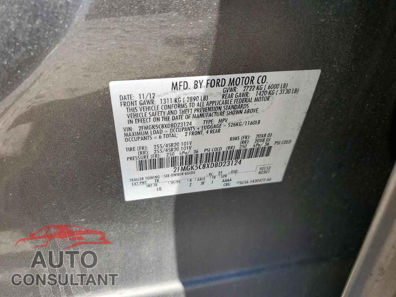 FORD FLEX 2013 - 2FMGK5C8XDBD23124