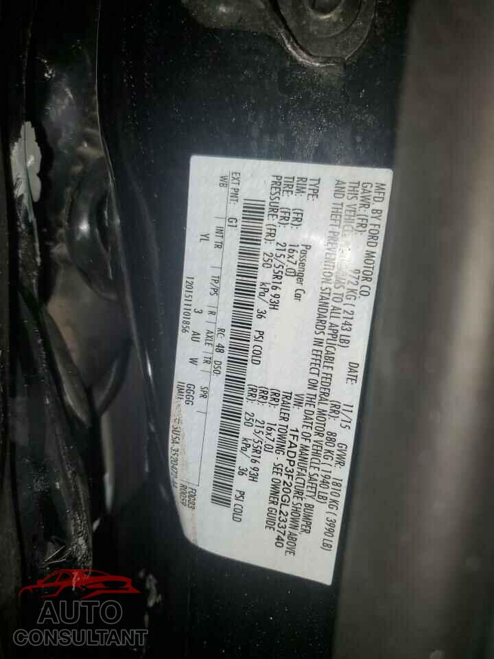 FORD FOCUS 2016 - 1FADP3F20GL233740