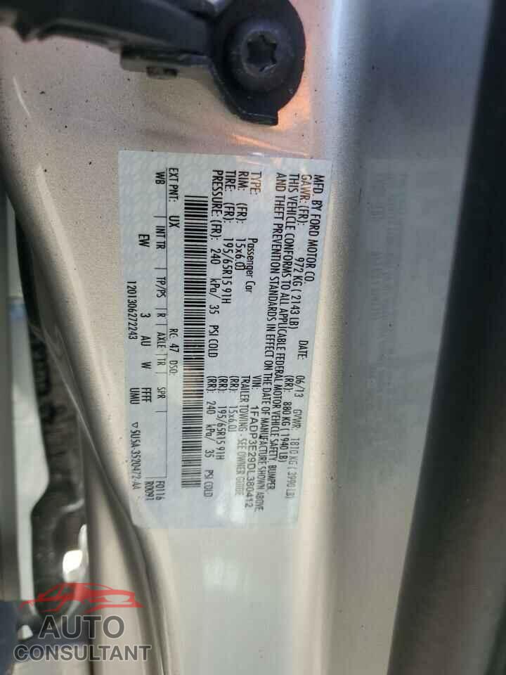 FORD FOCUS 2013 - 1FADP3E29DL380412