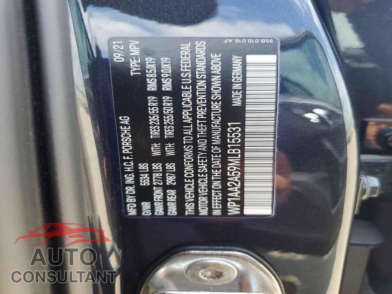 PORSCHE MACAN 2021 - WP1AA2A59MLB15531