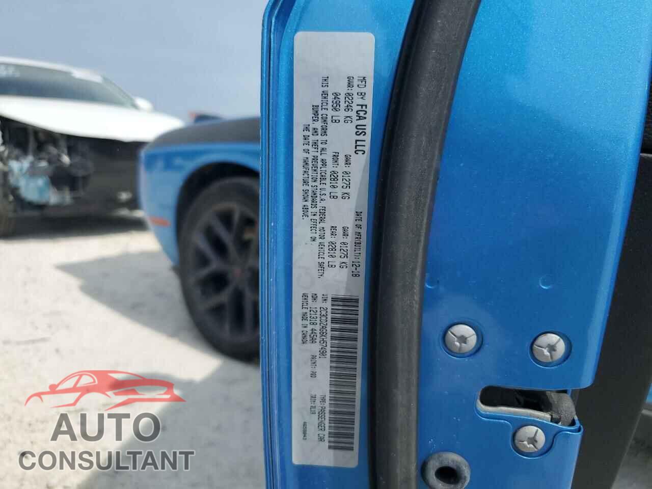 DODGE CHALLENGER 2019 - 2C3CDZAG6KH574901