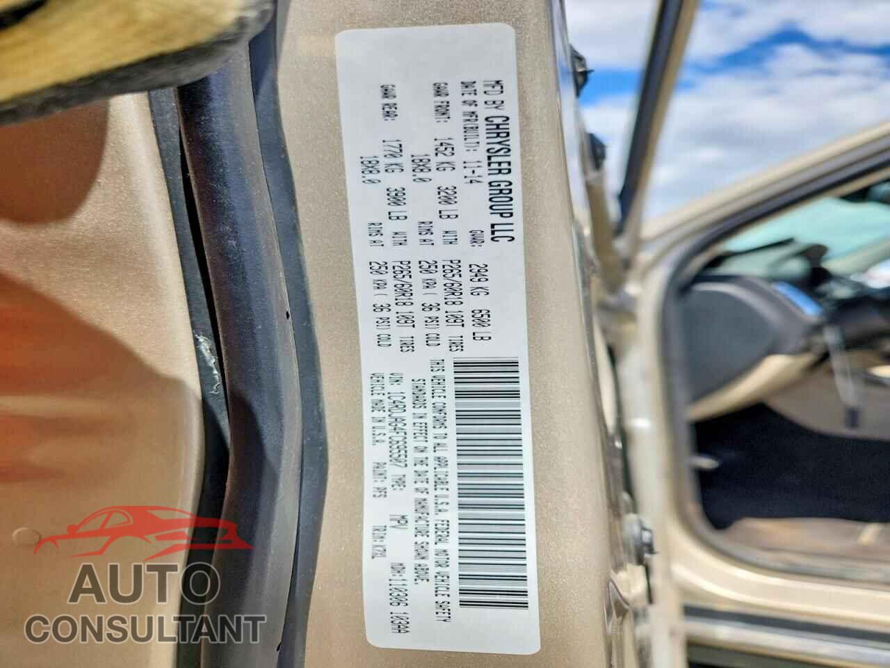 DODGE DURANGO 2015 - 1C4RDJAG4FC695507