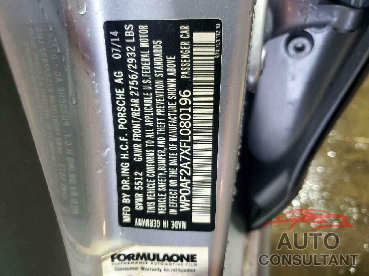 PORSCHE PANAMERA 2015 - WP0AF2A7XFL080196