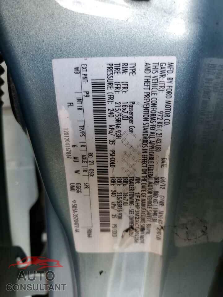FORD FOCUS 2012 - 1FAHP3M2XCL402256