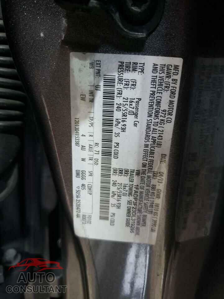 FORD FOCUS 2013 - 1FADP3F23DL319295
