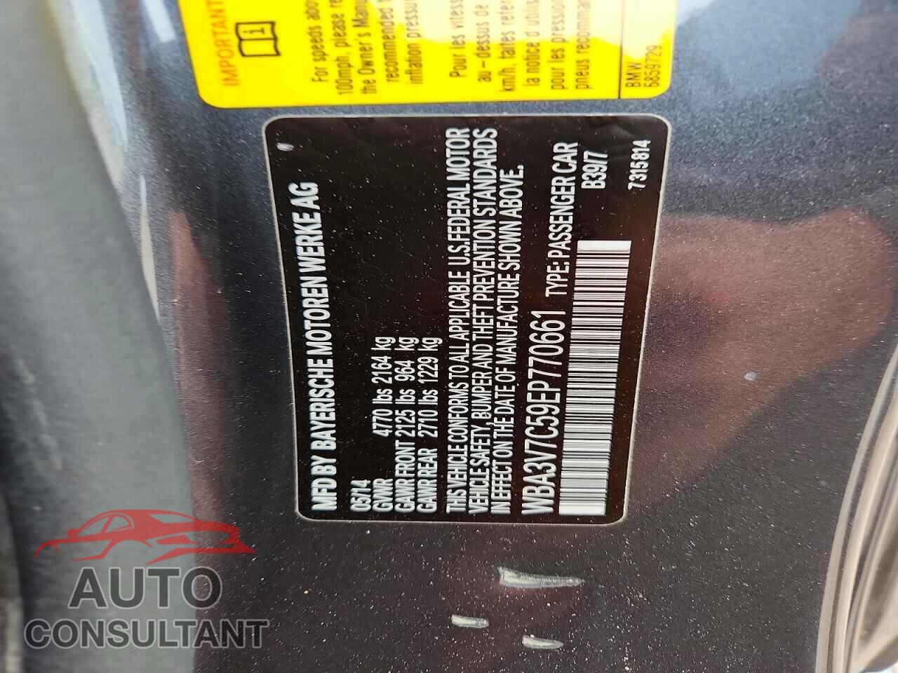 BMW 4 SERIES 2014 - WBA3V7C59EP770661