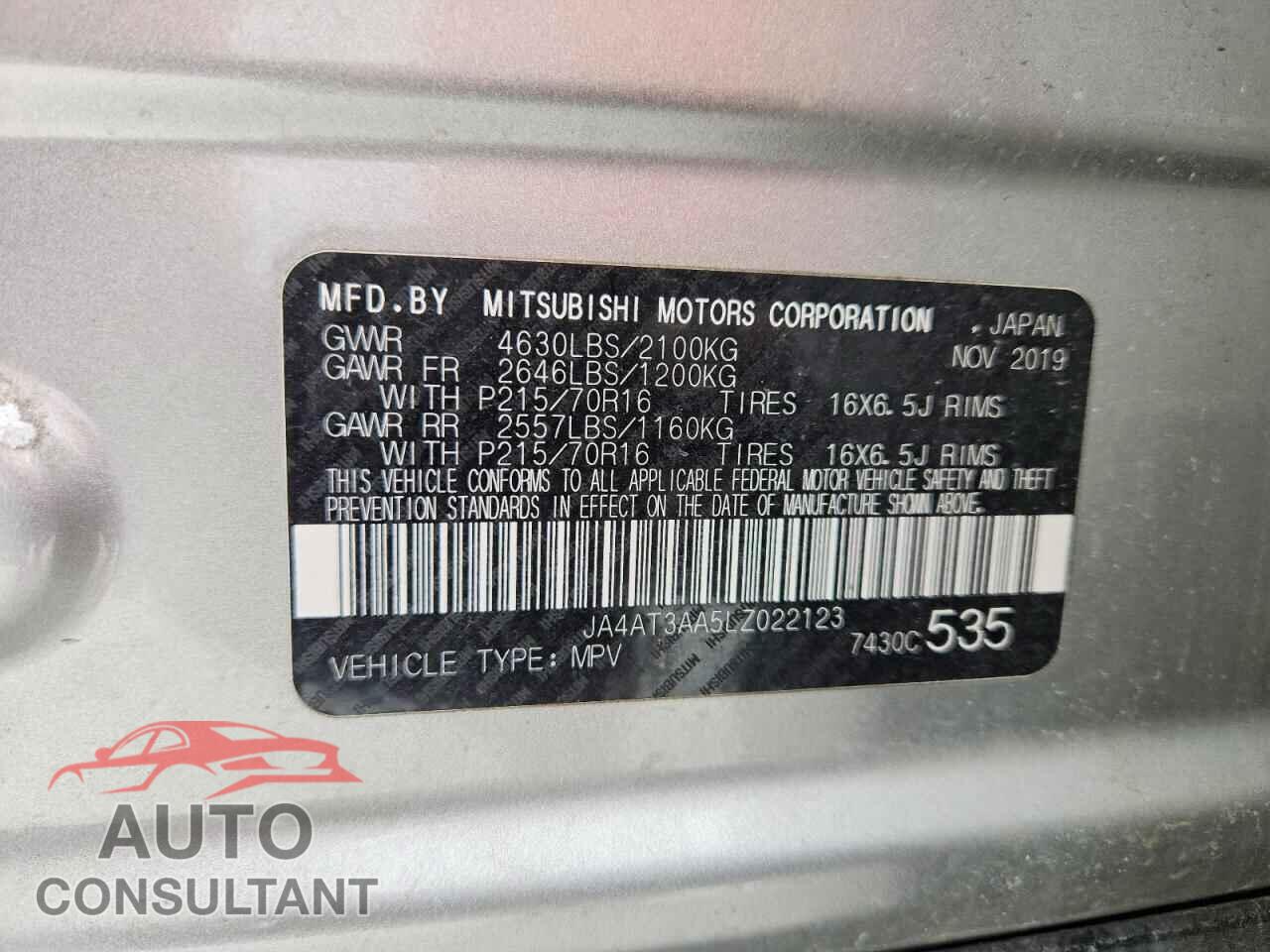 MITSUBISHI ECLIPSE 2020 - JA4AT3AA5LZ022123