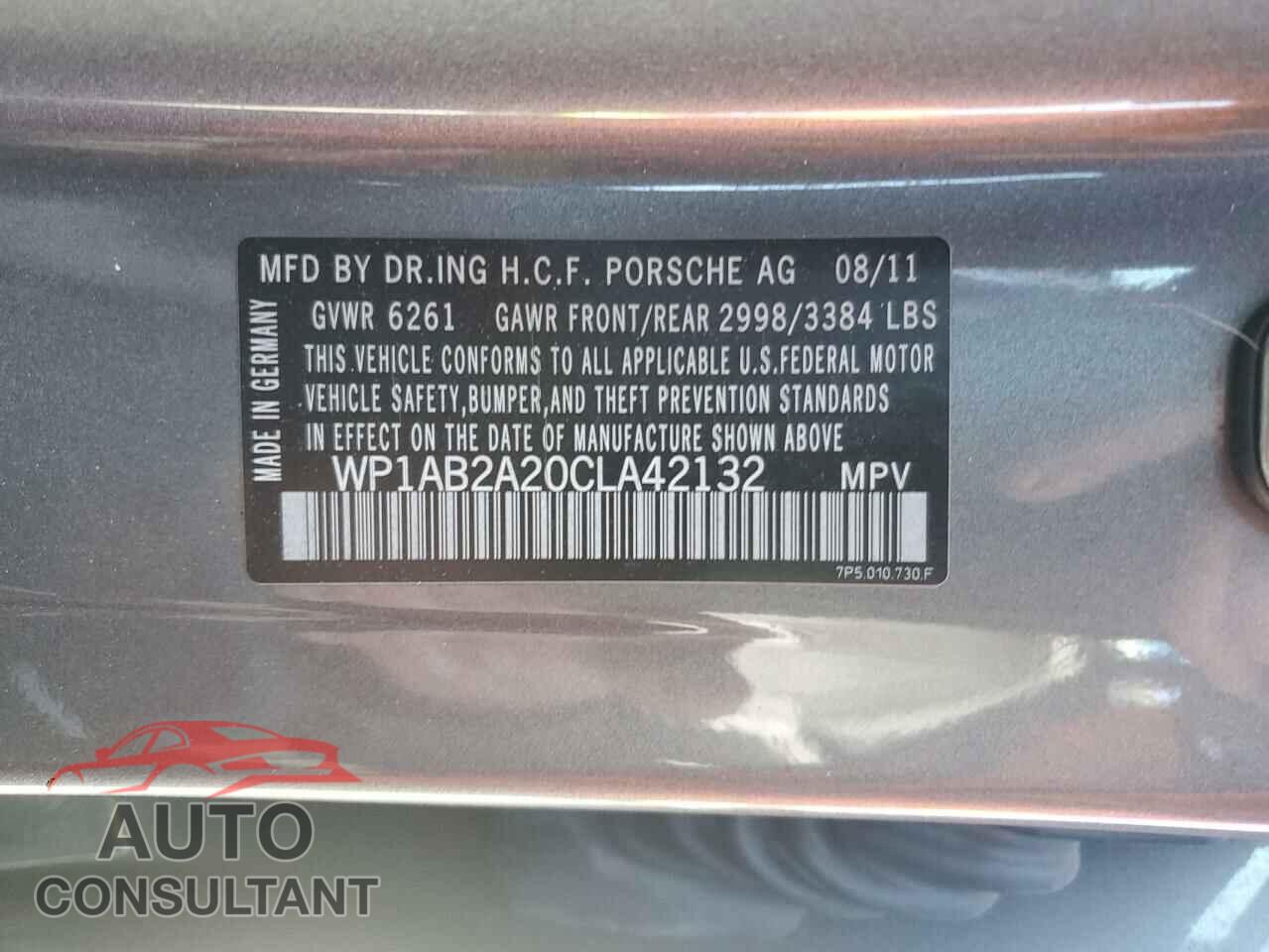 PORSCHE CAYENNE 2012 - WP1AB2A20CLA42132