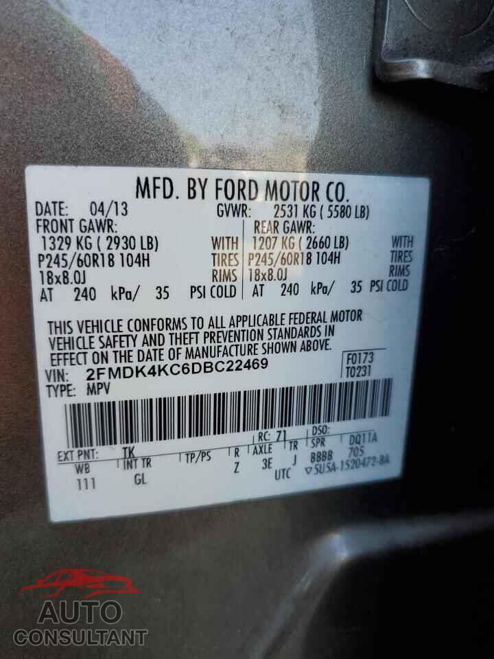 FORD EDGE 2013 - 2FMDK4KC6DBC22469
