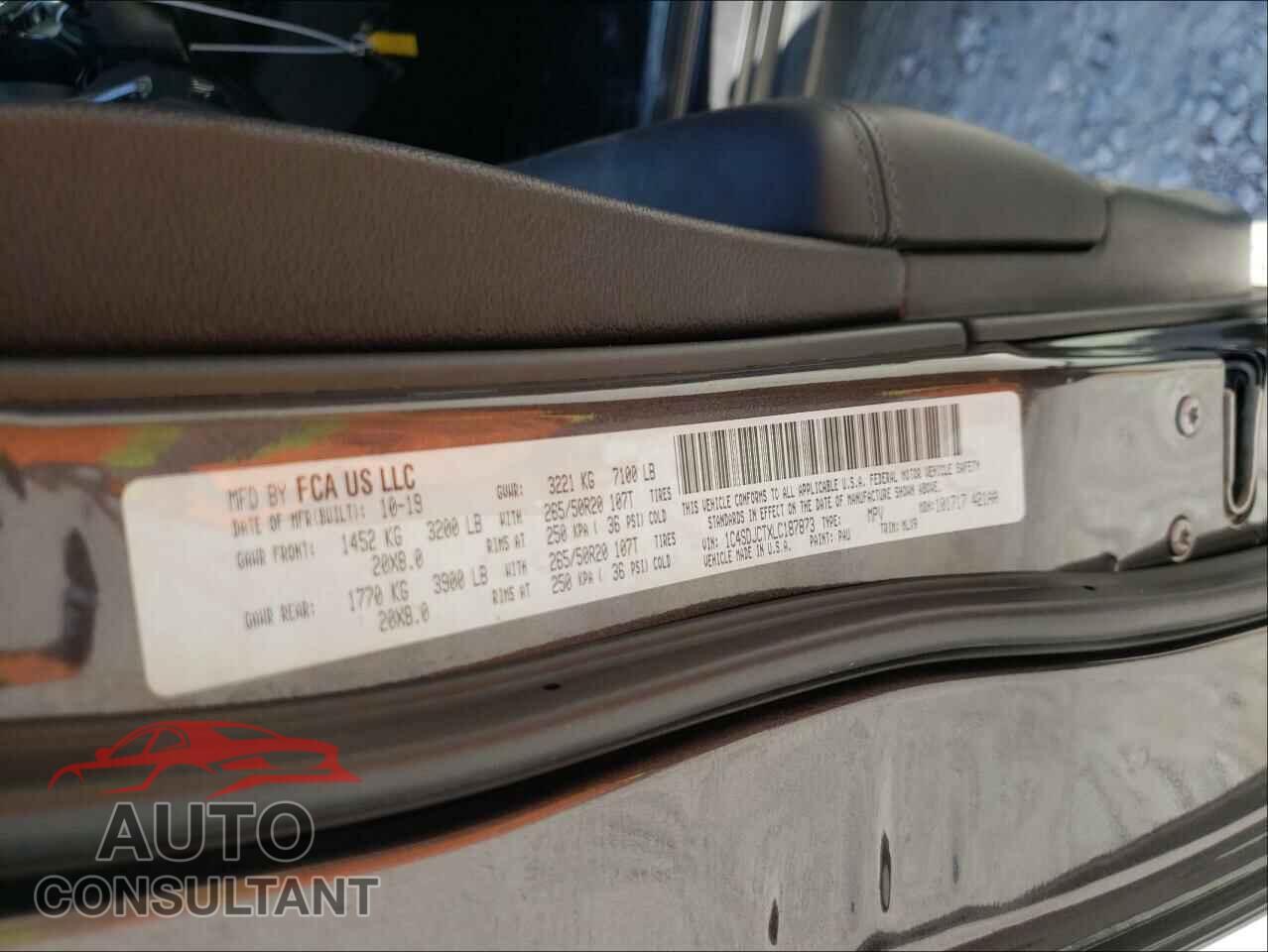 DODGE DURANGO 2020 - 1C4SDJCTXLC187873