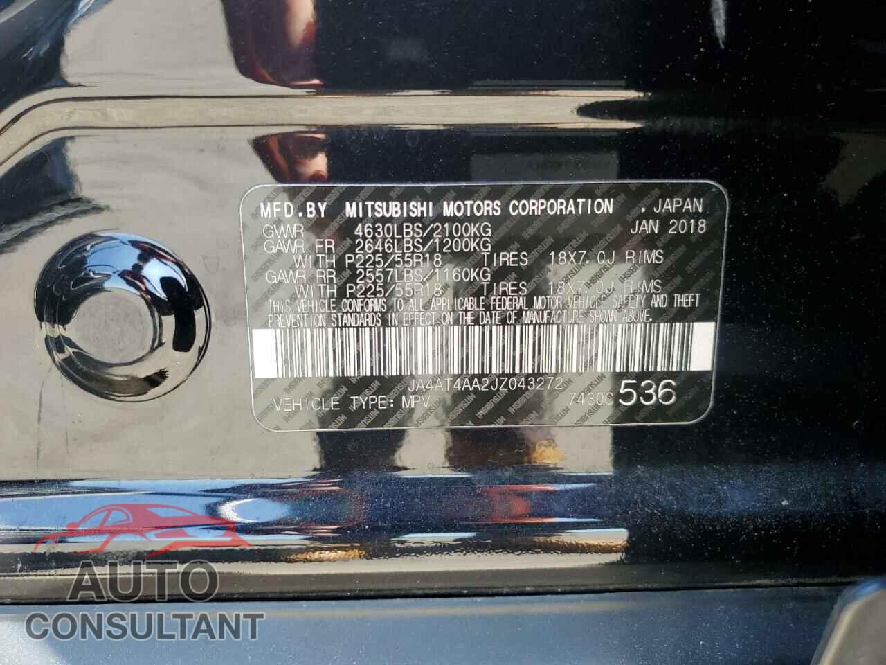 MITSUBISHI ECLIPSE 2018 - JA4AT4AA2JZ043272