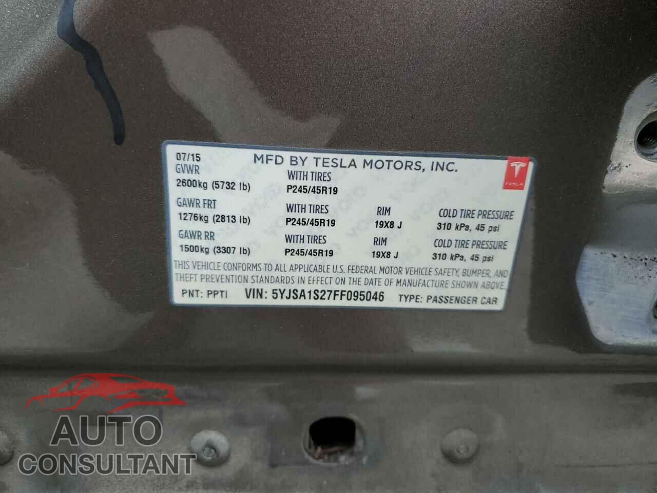 TESLA MODEL S 2015 - 5YJSA1S27FF095046