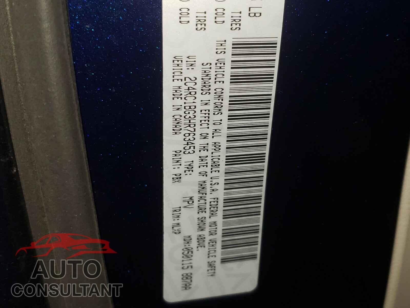 CHRYSLER PACIFICA 2017 - 2C4RC1BG3HR763453