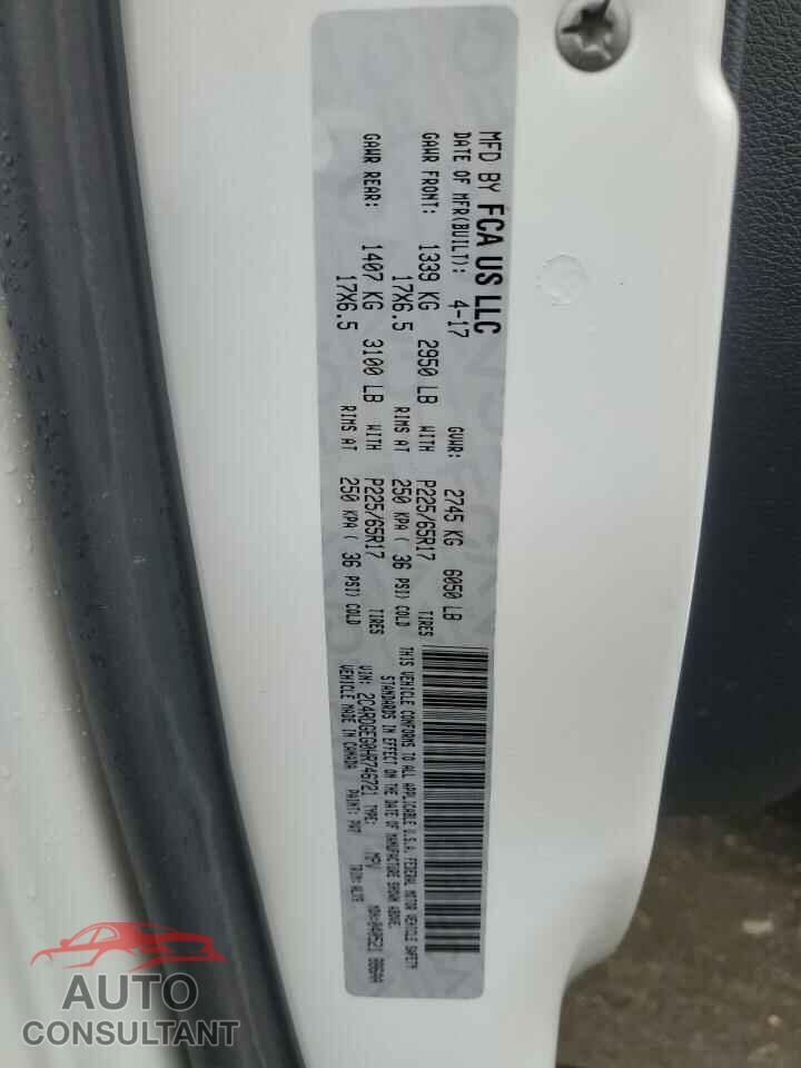 DODGE CARAVAN 2017 - 2C4RDGEG0HR746721