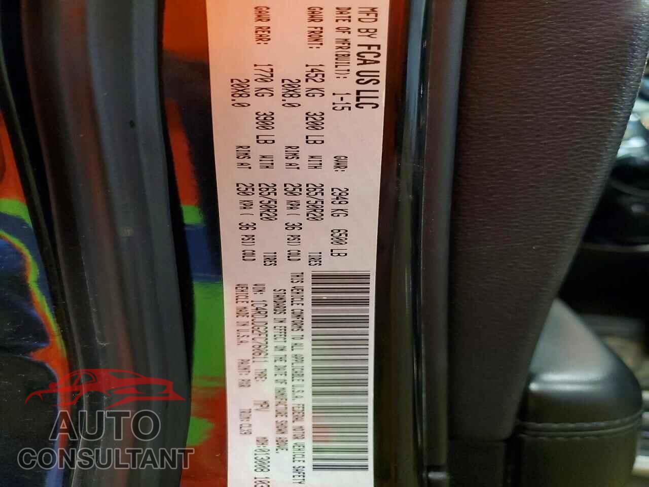DODGE DURANGO 2015 - 1C4RDJDG2FC760611