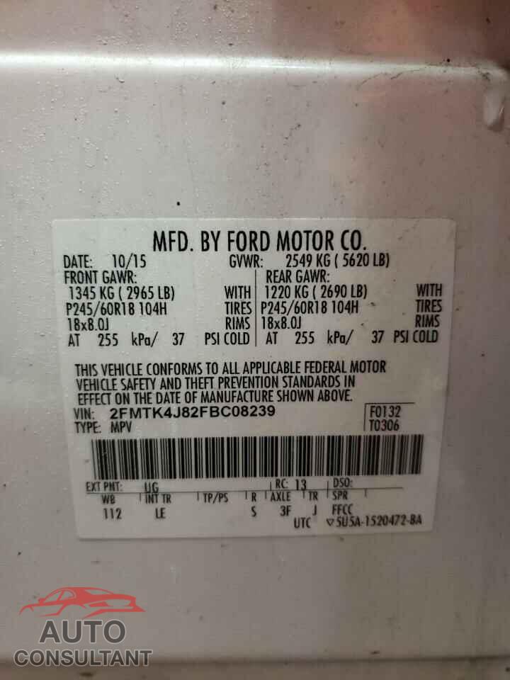 FORD EDGE 2015 - 2FMTK4J82FBC08239