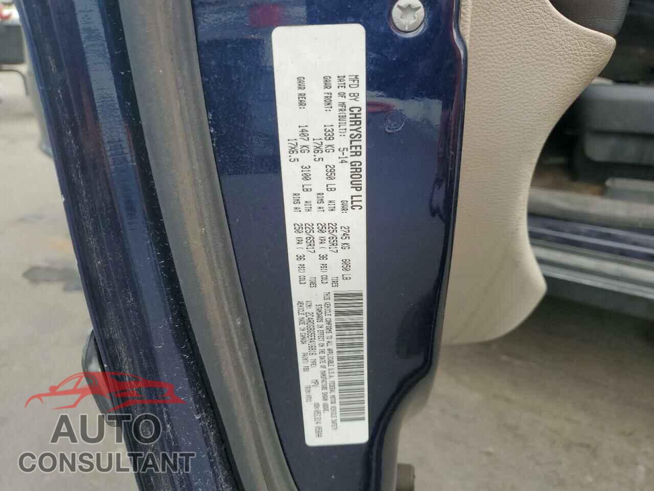 DODGE CARAVAN 2014 - 2C4RDGBG5ER416816