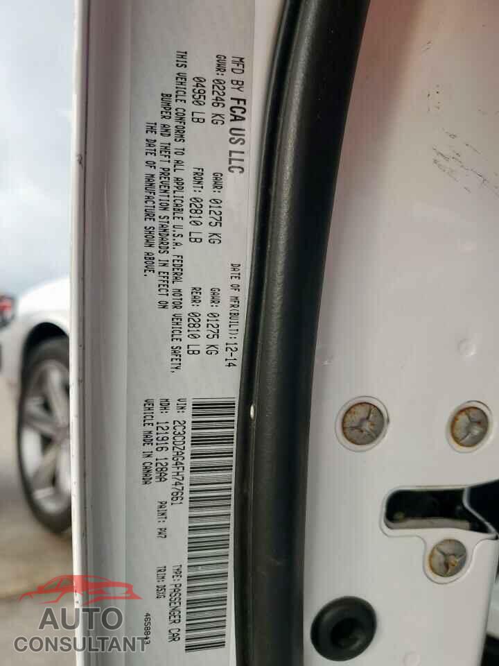 DODGE CHALLENGER 2015 - 2C3CDZAG4FH747661