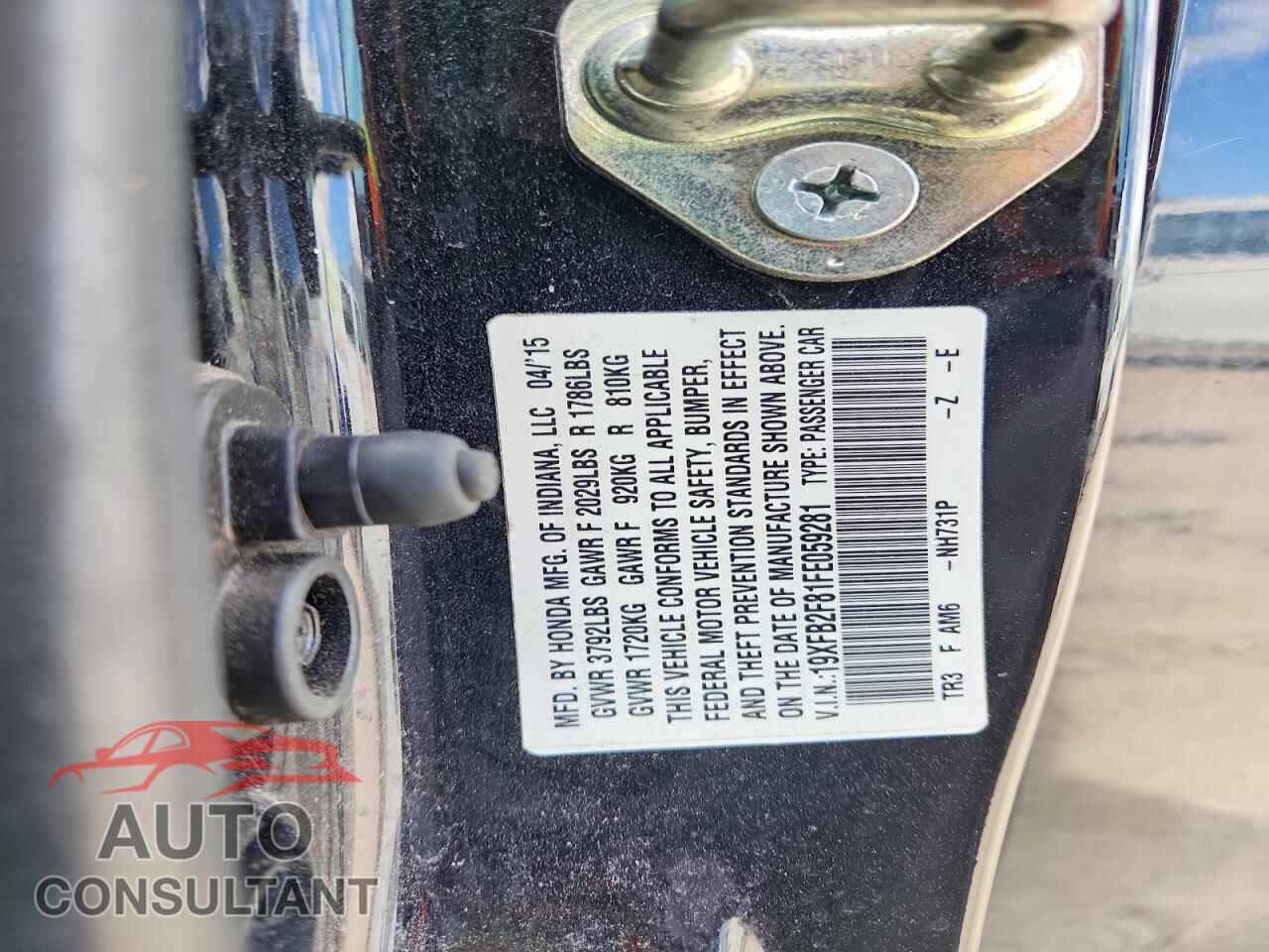 HONDA CIVIC 2015 - 19XFB2F81FE059281